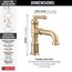 Broderick Single Handle Bathroom Faucet, 1.2 GPM (Lumicoat Champagne Bronze), 584-CZ-PR-DST