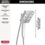 H2OKinetic In2ition 4-Setting 2-in-1 Shower, 2.5 GPM (Lumicoat Chrome), 58473-PR25