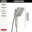 H2OKinetic In2ition 4-Setting 2-in-1 Shower, 2.5 GPM (Lumicoat Stainless), 58473-SS-PR25