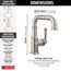 Broderick Single Handle Bathroom Faucet, 1.2 GPM (Lumicoat Stainless), 584SH-SS-PR-DST