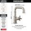 Broderick Single Handle Bathroom Faucet, 1.2 GPM (Lumicoat Stainless), 587SH-SS-PR-DST