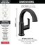 Tetra Single Handle Bathroom Faucet, 1.2 GPM (Matte Black), 588SH-BL-DST