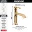 Tetra Single Handle Bathroom Faucet, 1.2 GPM (Lumicoat Champagne Bronze), 589-CZ-PR-DST