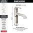 Tetra Single Handle Bathroom Faucet, 1.2 GPM (Lumicoat Stainless), 589-SS-PR-DST