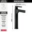 Zura Single Handle Vessel Bathroom Faucet (Matte Black), 774-BL-DST