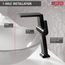 Pivotal Single Handle Vessel Bathroom Faucet (Matte Black), 799-BL-DST