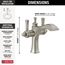 Dorval 2 Handle Single Hole Monoblock Bathroom Faucet (Stainless), 856-SS-DST