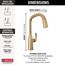 Stryke Single Handle Pull Down Kitchen Faucet (Lumicoat Champagne Bronze), 9176-CZ-PR-DST