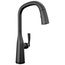 Stryke Single Handle Pull Down Kitchen Faucet with Touch 2O Technology, 1.8 GPM (Matte Black), 9176T-BL-DST