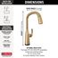 Stryke Touch2O Pull-Down Kitchen Faucet 1L w/ Voice, 1.8 GPM (Lumicoat Champagne Bronze), 9176TV-CZ-PR-DST