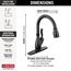 Leland Single Handle Pulldown Kitchen Faucet w/ Touch2O, ShieldSpray Technologies (Matte Black), 9178T-BL-DST