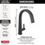Pivotal Single Handle Pull-Down Kitchen Faucet, 1.8 GPM (Matte Black), 9193-BL-DST