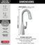 Stryke Single Handle Pulldown Bar/Prep Faucet (Lumicoat Arctic Stainless), 9976-AR-PR-DST