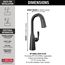 Stryke Single Handle Pull-Down Bar/Prep Faucet, 1.8 GPM (Matte Black), 9976-BL-DST