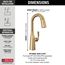 Stryke Single Handle Pull-Down Bar/Prep Faucet, 1.8 GPM (Lumicoat Champagne Bronze), 9976-CZ-PR-DST
