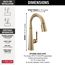 Emmeline Single Handle Pull Down Bar/Prep Faucet (Lumicoat Champagne Bronze), 9982-CZ-PR-DST