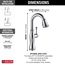 Cassidy Single Handle Pulldown Bar/Prep Faucet (Lumicoat Arctic Stainless), 9997-AR-PR-DST