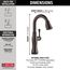 Cassidy Single Handle Pulldown Bar/Prep Faucet w/ Touch20 Technology (Venetian Bronze), 9997T-RB-DST