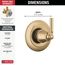 Saylor 3-Setting 2-Port Diverter Trim (Champagne Bronze), T11835-CZ