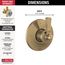 Dorval 3 Setting Diverter Trim (Champagne Bronze), T11856-CZ