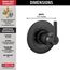 Trinsic 3-Setting 2-Port Diverter Trim (Matte Black), T11859-BL