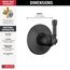 Broderick 3-Setting Diverter Trim (Matte Black), T11884-BL