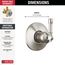 Broderick 3-Setting Diverter Trim (Lumicoat Stainless), T11884-SS-PR