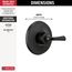 Kayra Monitor 14 Series Valve Only Trim (Matte Black), T14033-BL