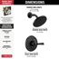 Kayra Monitor 14 Series Shower Trim (Matte Black), T14233-BL