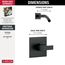 Ara Monitor 14 Series Shower Trim, Less Head (Matte Black), T14267-BLLHD