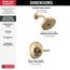 Broderick 14 Series Shower Trim, 1.75 GPM (Lumicoat Champagne Bronze), T14284-CZ-PR