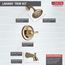 Lahara Monitor 14 Series Tub & Shower Trim (Champagne Bronze), T14438-CZ