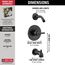 Trinsic Monitor 14 Series Tub & Shower Trim, Less Head (Matte Black), T14459-BLLHD