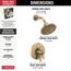 Dorval Monitor 17 Series Shower Trim, 1.75 GPM (Champagne Bronze), T17256-CZ