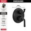 Kayra Two-Handle Monitor 14 Series Valve Trim w/ 3-Setting Integrated Diverter (Matte Black), T24833-BL