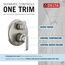 Tetra 14 Series Integrated Diverter Trim with 3-Setting (Lumicoat Stainless), T24889-SS-PR