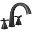 Stryke Three Hole Roman Tub Trim (Matte Black), T27776-BL