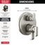 Tetra 17 Series Integrated Diverter Trim with 3-Setting (Lumicoat Stainless), T27889-SS-PR