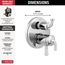 Kayra 2-Handle Monitor 17 Series Valve Trim with 3- or 6- Setting Diverter (Chrome), T27933