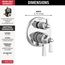 Dorval Traditional 2-Handle Monitor 17 Series Valve Trim w/ 6 Setting Diverter (Chrome), T27956