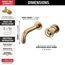 Trinsic Single Handle Wall Mount Bathroom Faucet Trim, 1.2 GPM (Champagne Bronze), T3558LF-CZWL