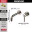 Trinsic Single Handle Wall Mount Bathroom Faucet Trim (Stainless), T3559LF-SSWL