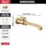 Tetra Single Handle Wall Mount Bathroom Faucet Trim, 1.2 GPM (Lumicoat Champagne Bronze), T3589LF-CZ-PR-WL