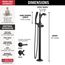 Dorval 1-Handle Floor Mount Tub Filler Trim - Less Handle (Matte Black), T4756-BLLHP-FL