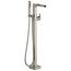 Ara Single Handle Floor Mount Channel Spout Tub Filler Trim w/ Hand Shower (Stainless), T4768-SSFL