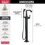 Stryke Single Handle Floor Mount Tub Filler Trim (Matte Black), T4776-BLFL