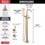 Broderick Floor Mount Tub Filler Trim- Less Handle, 1.75 GPM (Lumicoat Champagne Bronze), T4784-CZ-PR-LHP-FL