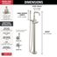 Broderick Floor Mount Tub Filler Trim- Less Handle, 1.75 GPM (Lumicoat Stainless), T4784-SS-PR-LHP-FL
