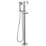 Cassidy Single Handle Floor Mount Tub Filler Trim w/ Hand Shower, Less Handle (Chrome), T4797-FL-LHP