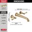 Cassidy Wall Mounted Tub Filler (Champagne Bronze), T5797-CZWL